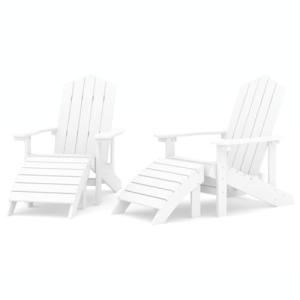 vidaXL 2X Sillas de Jardín Adirondack con Reposapiés Asient…
