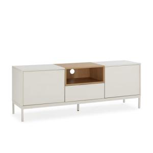 HOMN LIVING Mueble TV Nieve 2 Puertas 1 cajón Color Blanco/…