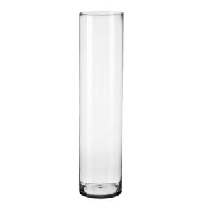 LOLAhome Jarrón Cilíndrico de Cristal Transparente Decorati…