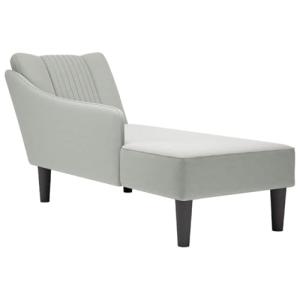 vidaXL Chaise Longue con reposabrazos Derecho Terciopelo Gr…