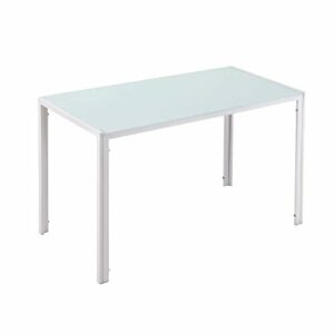 HOMCOM Mesa de Comedor de Cristal Mesa Rectangular para 4-6…