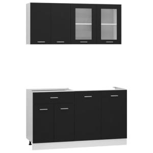 vidaXL Juego de muebles de cocina 4 piezas madera de ingeni…