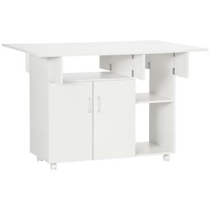 HOMCOM Mesa de Comedor Plegable, Mesa Plegable con Ruedas,…