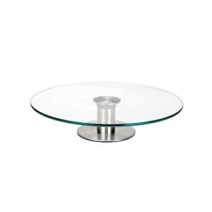 Ibili Soporte Giratorio Cristal 30 CMS, Plateado/Transparen…