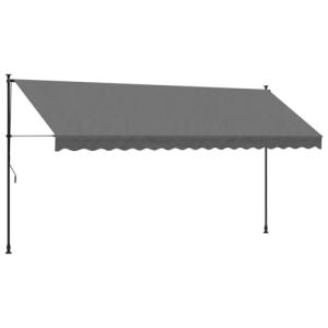 vidaXL Toldo retráctil de Tela y Acero Gris Antracita 400x1…
