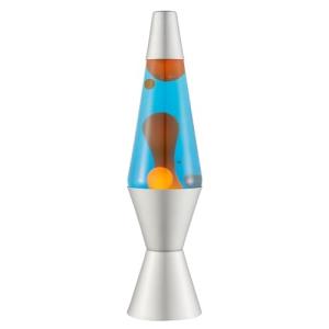 LAVA® - Lámpara 2117, cera naranja, líquido azul, base y ta…