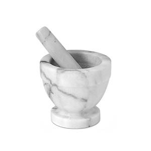 Home Molcajete con Pilón, Marmol, Blanco/Gris, 12 cm