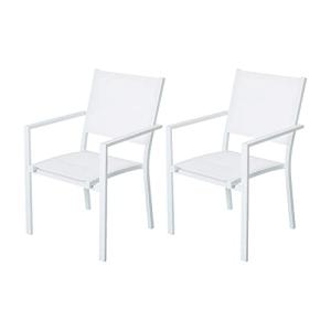 LOLAhome Set de 2 sillas de jardín Thais apilables con Braz…