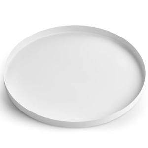 Yvttve Bandeja decorativa redonda blanca con 3 antideslizan…