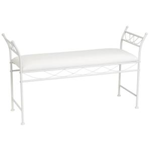 LOLAhome Banqueta Dormitorio Classic Grande de Metal Blanco…