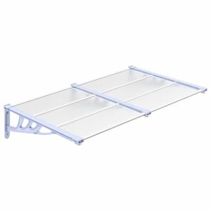 vidaXL Marquesina puerta policarbonato gris y transparente…