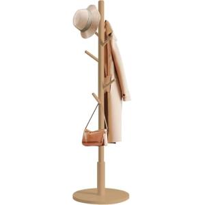 edihome, Perchero de Pie, de Madera, Ajustable, con 8 Ganch…