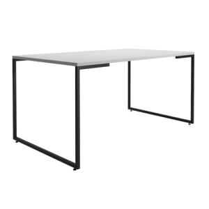 HABITMOBEL Mesa de Comedor Metal Negro, Tapa MDP Color Blan…