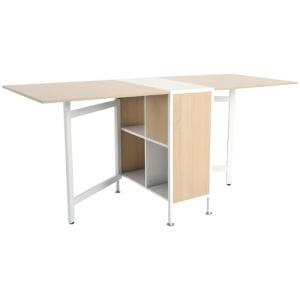 HOMCOM Mesa de Comedor Plegable de Almacenaje con 4 Compart…