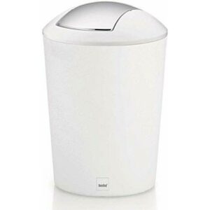 kela 22301 Cubo de Tapa abatible Marta, Blanco, One Size