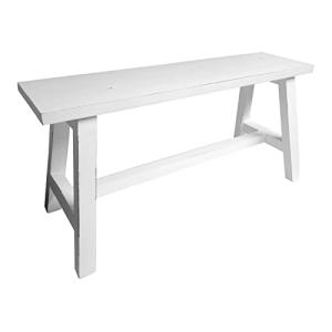 BURI Banco de madera blanco en aspecto desgastado, 90 x 34…