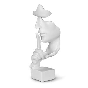 greafy Escultura decorativa Silence, color blanco, cara abs…