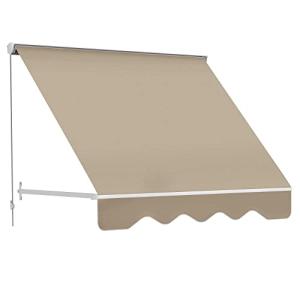 Outsunny Toldo Manual Retráctil de Aluminio Toldo para Exte…