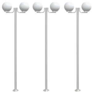 vidaXL Farolas de exterior 3 unidades acero inoxidable 215…