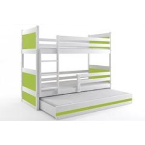 Cama Triple Rico Para Niños 190 x 80 blanco/verde   colchon…