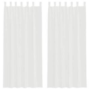 vidaXL Cortinas de Gasa con Trabillas 2 uds. Color Blanco 1…