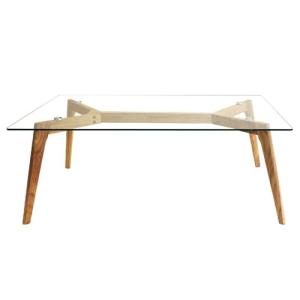 THE HOME DECO FACTORY Mesa, Madera, Transparent-Marron, 110…