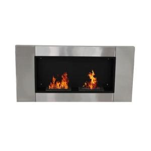 Chimenea de Pared Bioetanol 110x54x14'5cm Acero Inoxidable…
