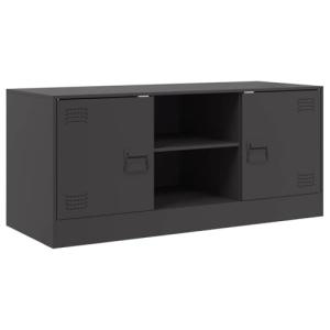 vidaXL Mueble para TV de Acero Negro 99x39x44 cm, Soporte d…