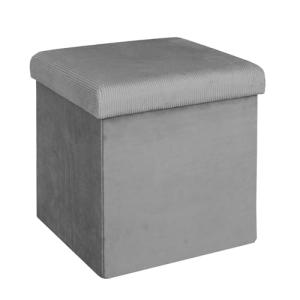 HOME DECO FACTORY Caja-PUF Plegable Gris TERCIOP