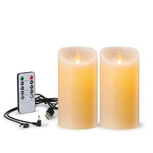 FiiMoo LED Velas, Pack de 2, Velas LED Recargables, con Cab…