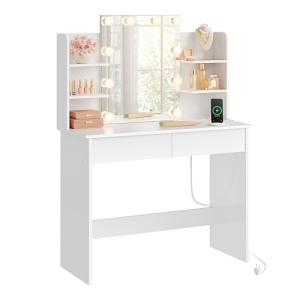 WOLTU Tocador Maquillaje con Luz y Espejo, LED Ajustable, M…