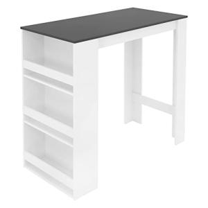 ML-Design Mesa de Bar con Estantes de 3 Niveles, Blanco/Ant…