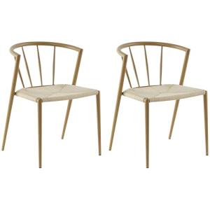 HOMCOM Pack de 2 Sillas de Comedor con Asiento de Cuerda de…