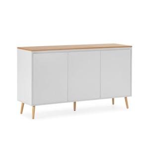 HOMN LIVING Aparador Desi 3 Puertas Color Blanco, 140 cm (A…