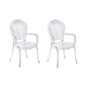 Conjunto de 2 sillas de comedor transparentes de acrílico c…
