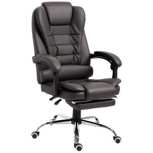 HOMCOM Silla de Oficina Reclinable Silla de Escritorio con…