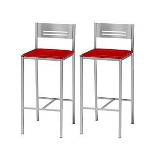 ASTIMESA Dos Taburetes Alto de Cocina 60 cms Polipiel Rojo…