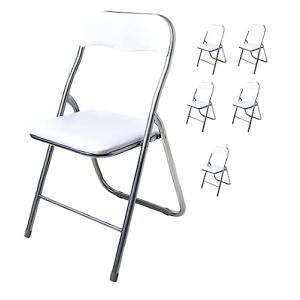 VIP HOGAR Set 6 SILLAS Plegables Polo Blanco (White)