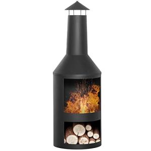 Outsunny Chimenea de Jardín de Metal Estufa de Terraza con…