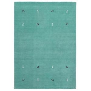 CarpetFine Alfombra de Lana Gabbeh Uni Turquesa 120x170 cm…