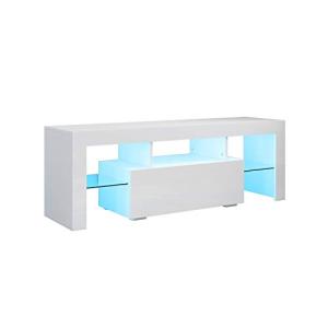SONNI Mueble TV Blanco con Luz LED Ajustable de 12 Colores,…