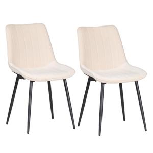 ALBATROS Juego de 2 sillas de comedor BOSA de color beige,…