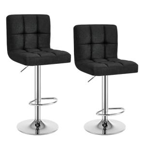 WOLTU 2X Taburete de Bar Silla de Bar Lino Muebles Cocina T…