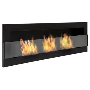 Biochimenea Negra Mate Nice-House 120x40cm 1200x400mm Chime…