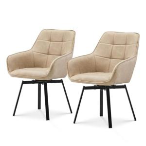 TUKAILAI Juego de 2 sillas de comedor giratorias informales…