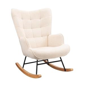 TIMORWTF Sillón mecedora Beige, Rocking Chair, Sillón de La…
