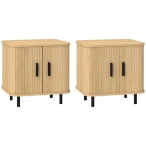 HOMCOM Pack de 2 Mesitas de Noche Mesillas de Noche Dormito…