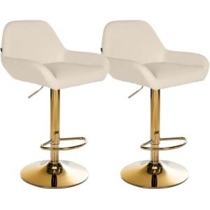CLP Set de 2 taburetes de Bar Braga con Base Dorada I Juego…