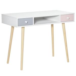 HOMCOM Mesa de Escritorio Infantil Mesa Consola con 1 Compa…