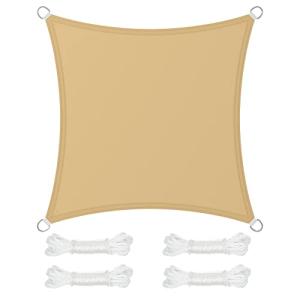SONGMICS Vela de Sombra de 3 x 3 m, Impermeable con Columna…